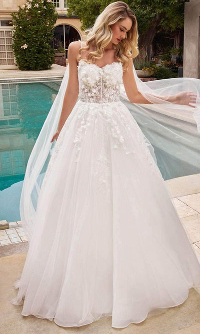 Cinderella Divine CDS437W - Sleeveless Layered Tulle Bridal Gown Bridal Dresses