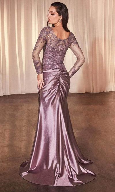 Ladivine CDS505 - Long Sleeves Illusion Evening Dress