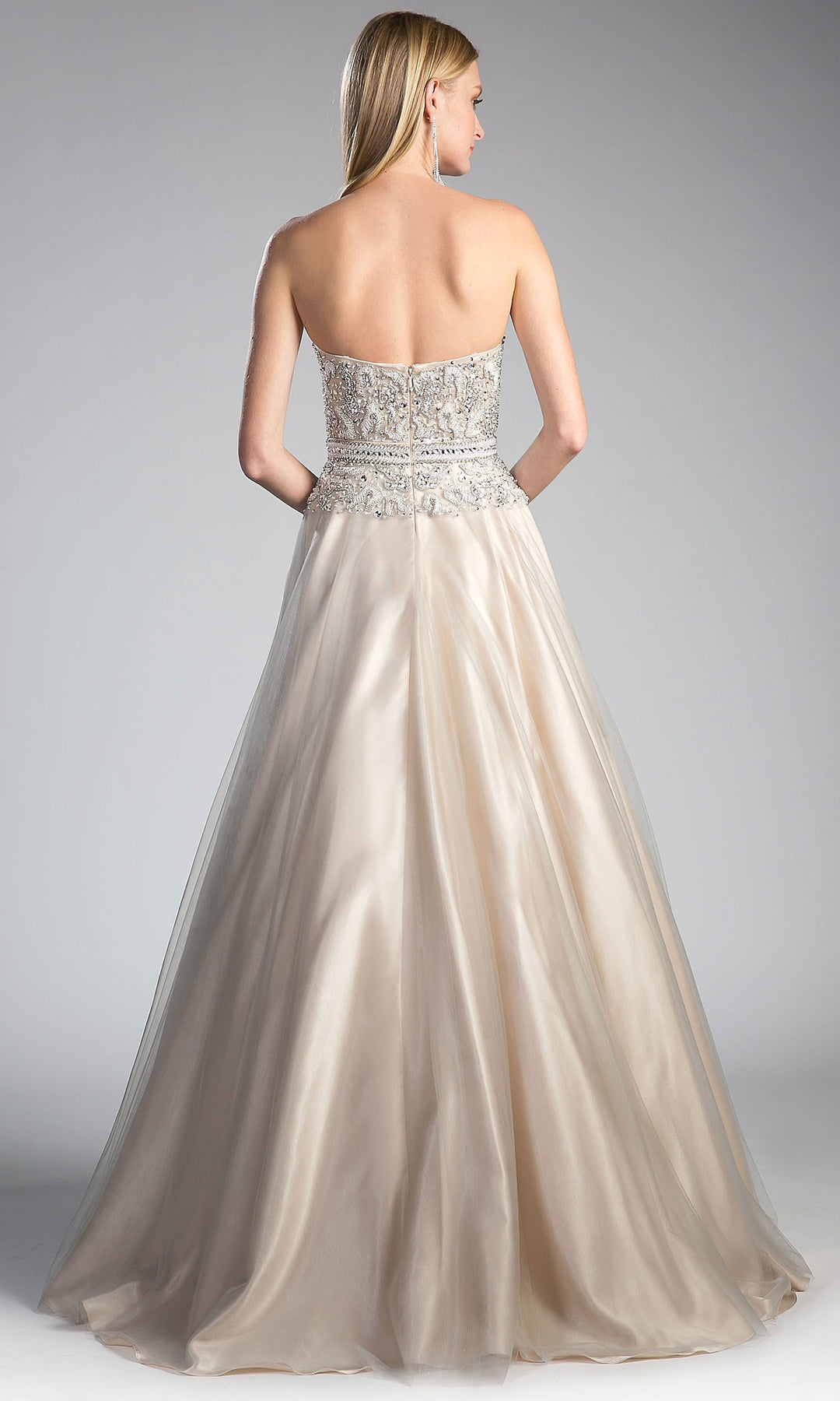 Ladivine CE0004 - Beaded Lace Tulle Evening Dress