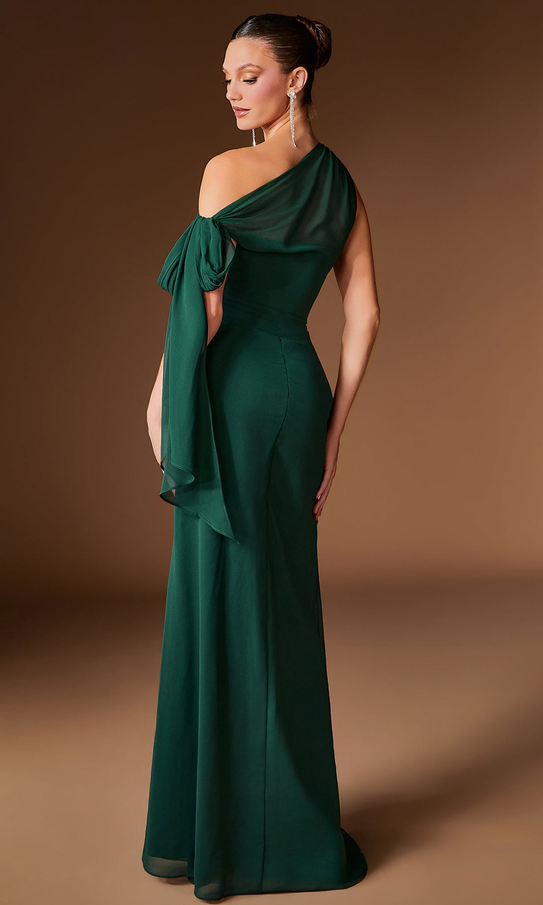 Ladivine CH2612 Beaded Waist Asymmetrical Dress