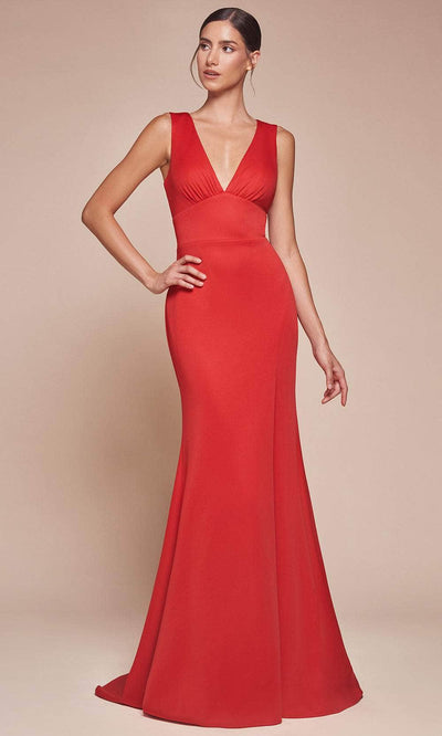 Ladivine CH395 - Plunging Neckline Sheath Prom Dress Prom Dresses / XS Black