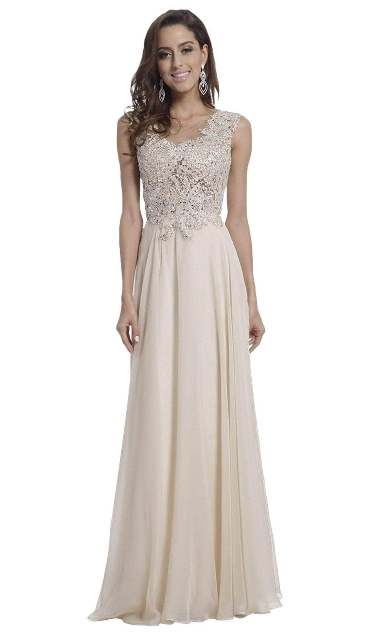 Ladivine CJ1022 Special Occasion Dress 2 / Off White