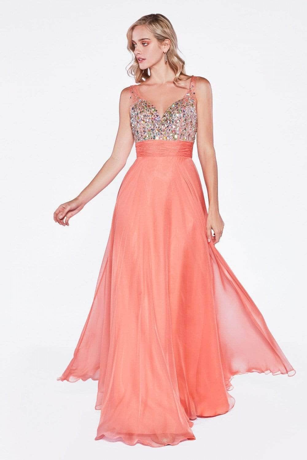 Ladivine CJ93 Special Occasion Dress 2 / Coral