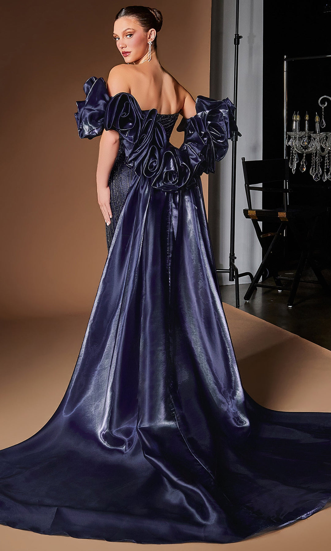 Ladivine CJ933 Embellished Plunging Neckline Dress