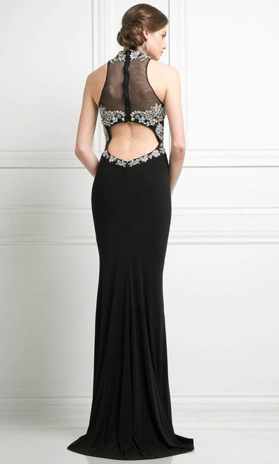 Cinderella Divine CK43 - Rhinestone Accented Halter Gown Evening Dresses