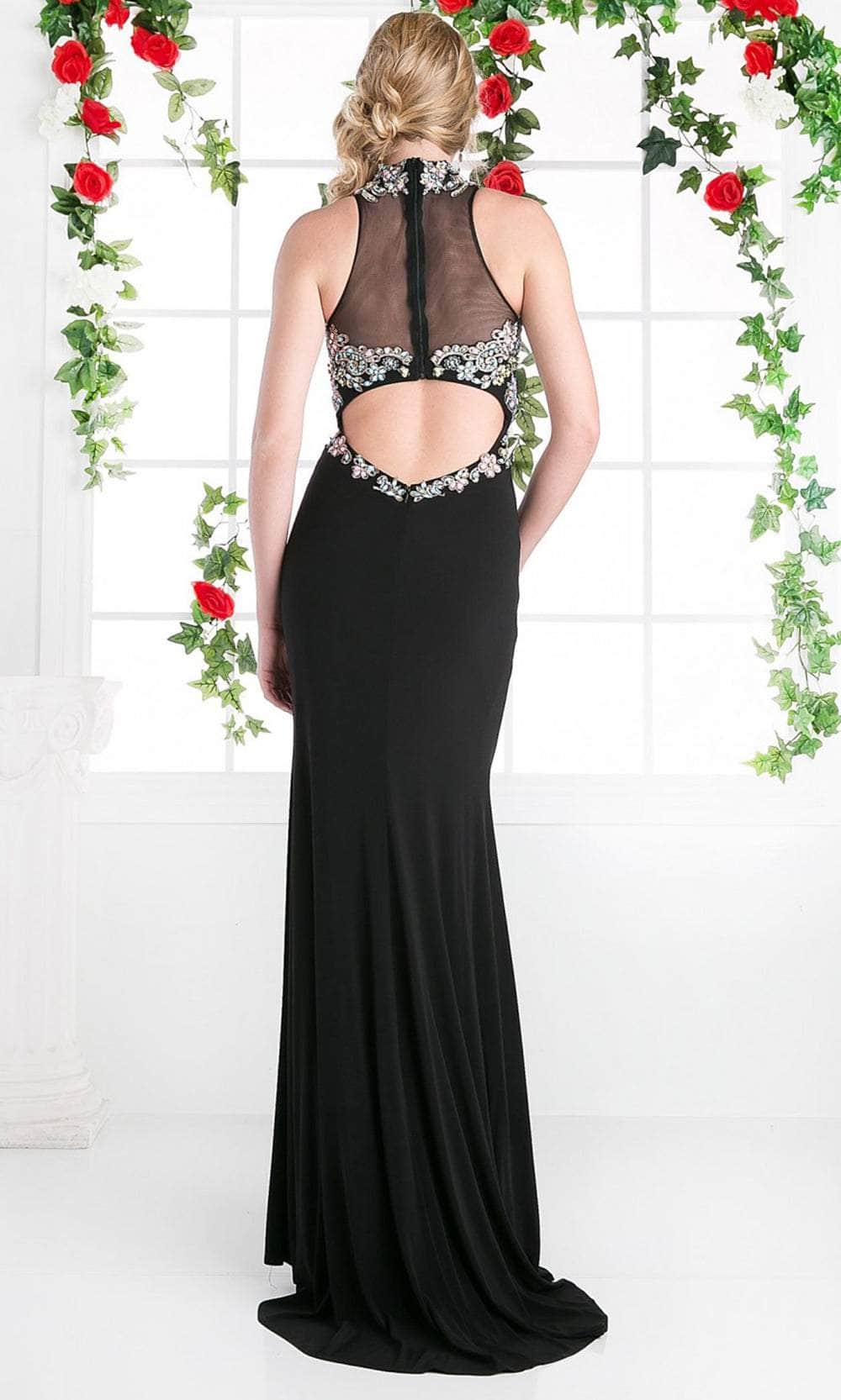 Cinderella Divine CK43 - Rhinestone Accented Halter Gown Evening Dresses