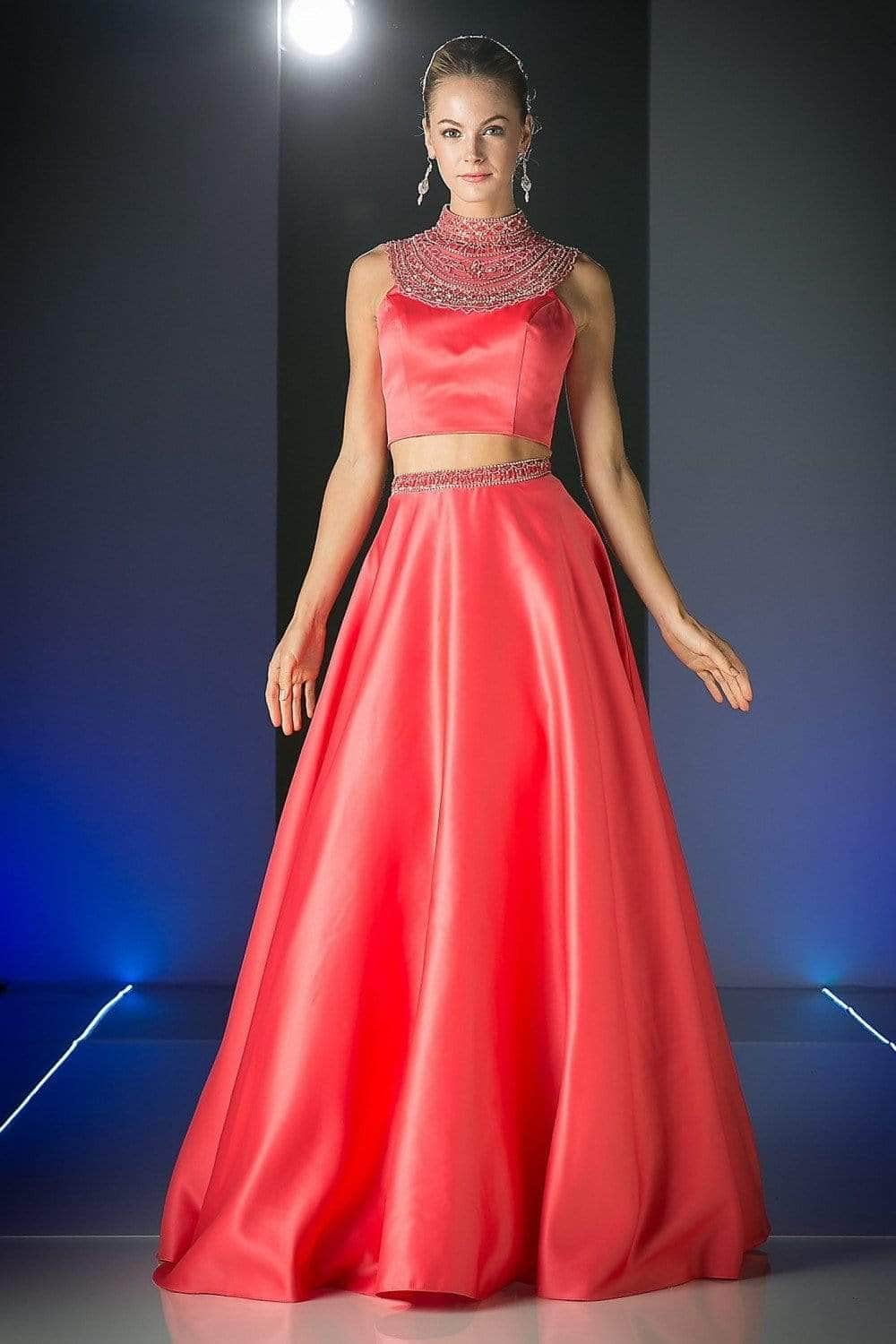Ladivine CK67 Special Occasion Dress 2 / Coral