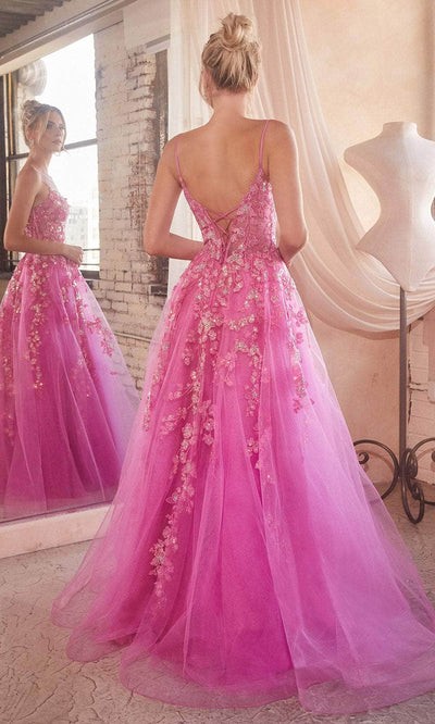 Cinderella Divine CM347 - Glitter Embroidered Sleeveless Prom Gown Ball Gowns