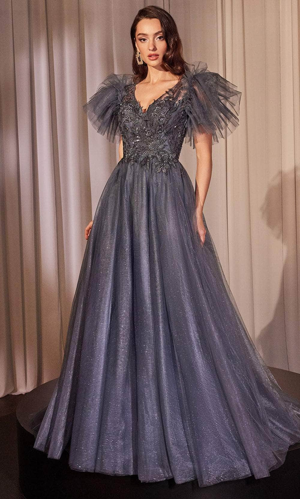 Ladivine CM359 - Beaded Appliqued Ballgown Ball Gowns / 6 Midnight Blue