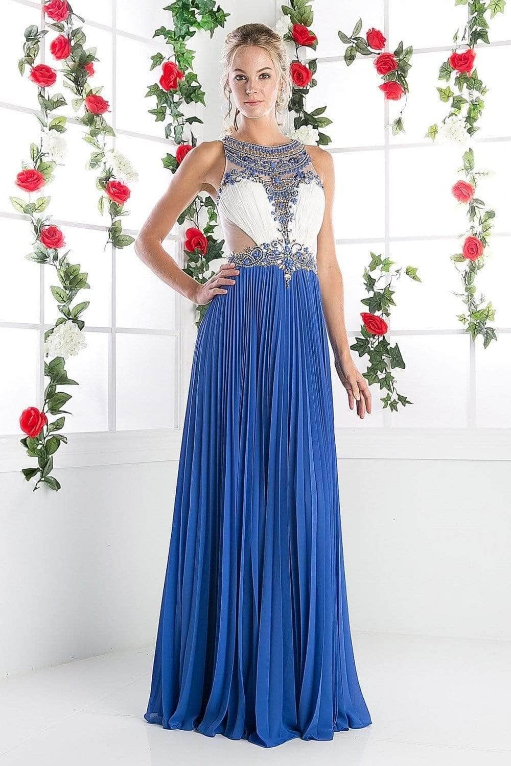 Ladivine CR742 Evening Dresses 2 / Royal