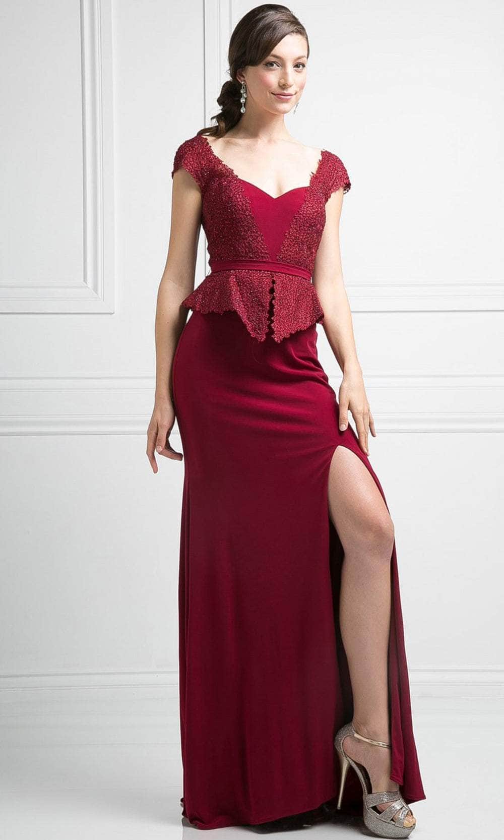 Ladivine DS317 Evening Dresses 6 / Burgundy