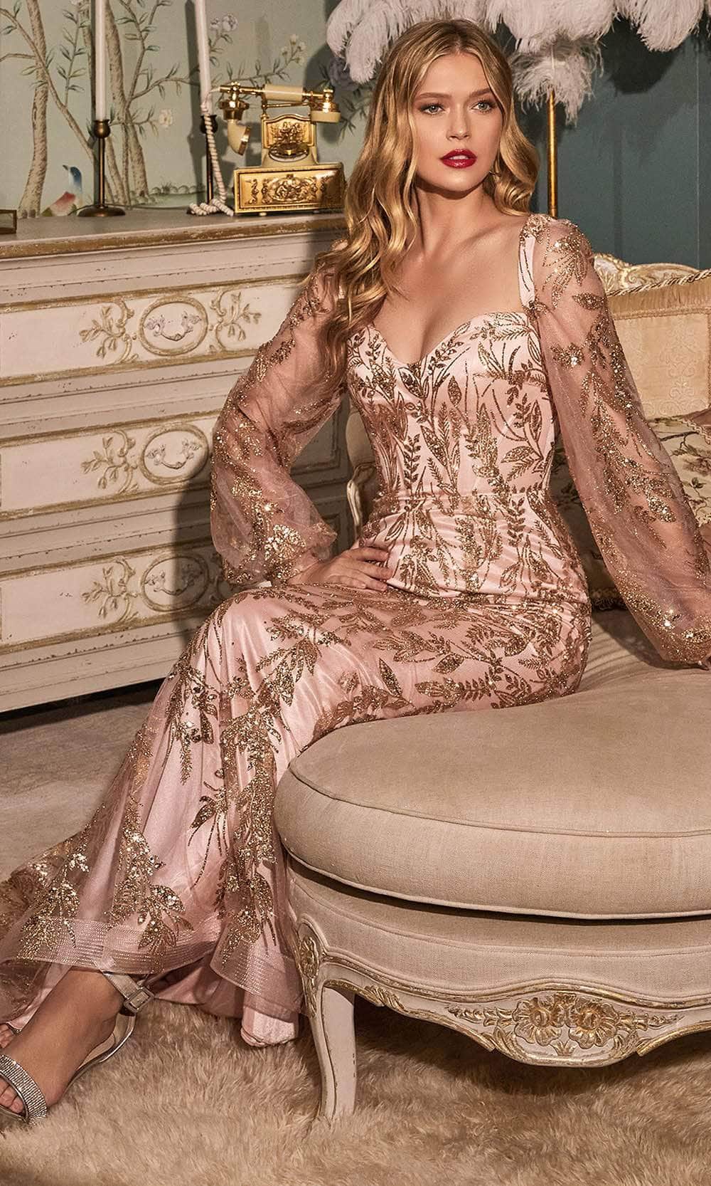 Ladivine J816 Prom Dresses 2 / Rose Gold