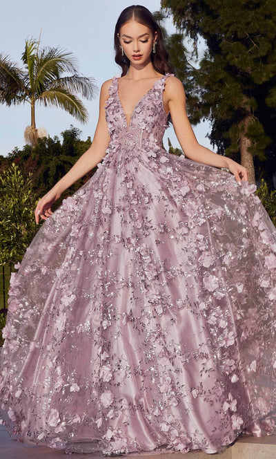 Cinderella Divine J838 - Applique A-Line Prom Dress Special Occasion Dress 2 / Mauve