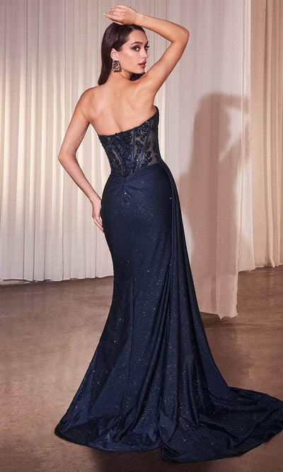 Ladivine J875 - Strapless Side Draped Prom Dress Prom Dresses