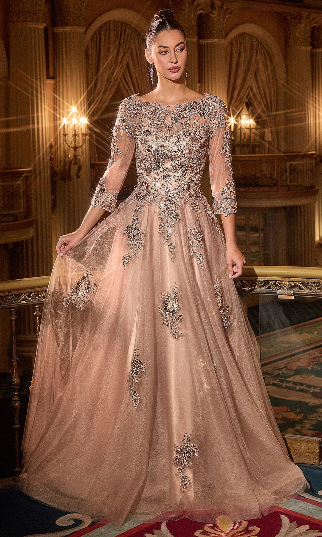 Ladivine J883 Three Quarter Sleeve  Dress