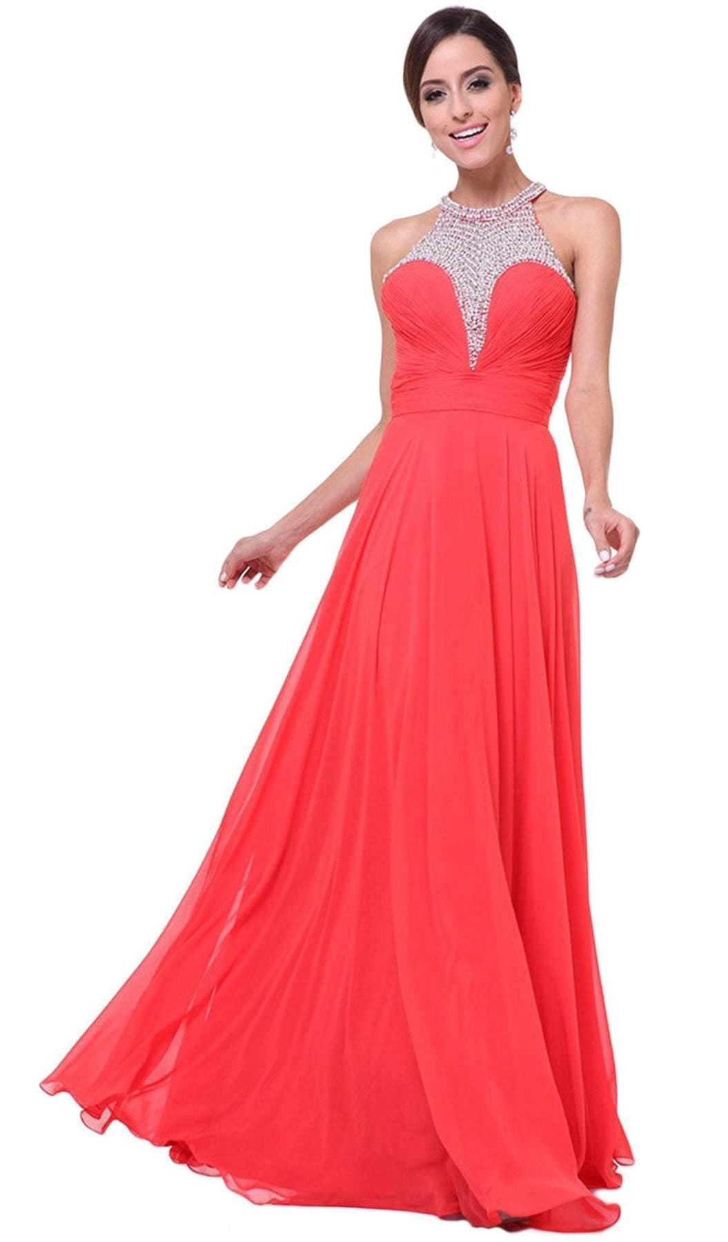 Ladivine JC4100 Special Occasion Dress 2 / Cayenne