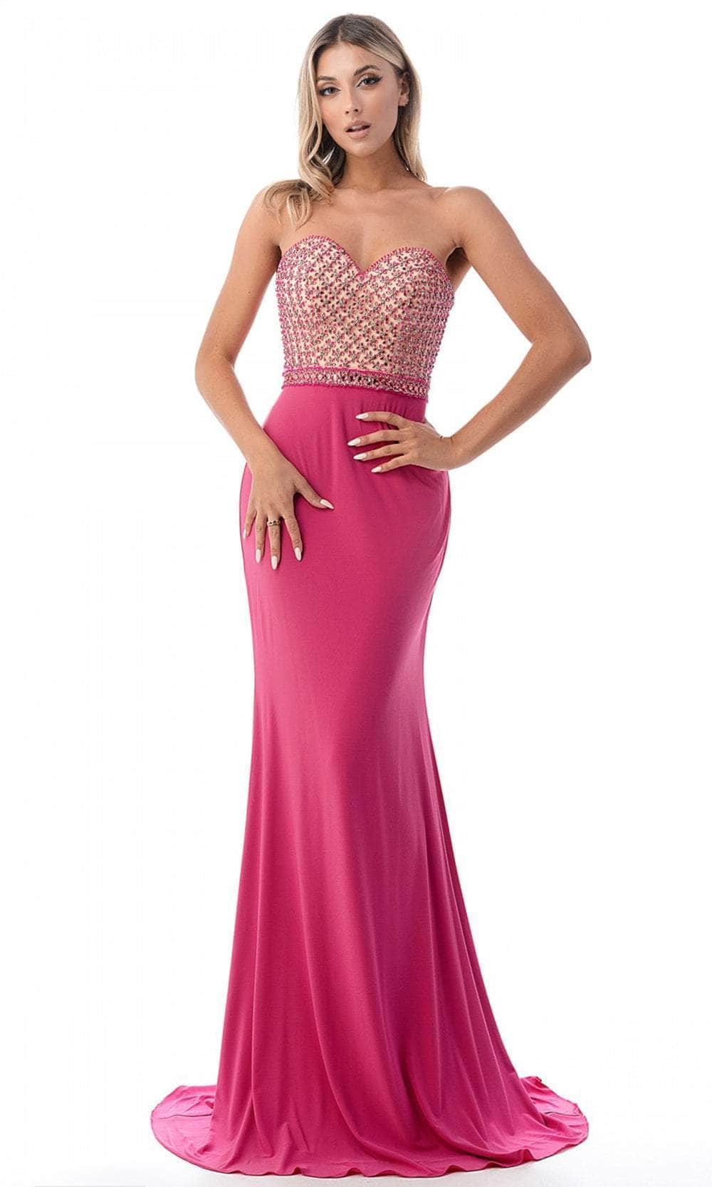 Ladivine KD037 Evening Dresses 4 / Fuchsia