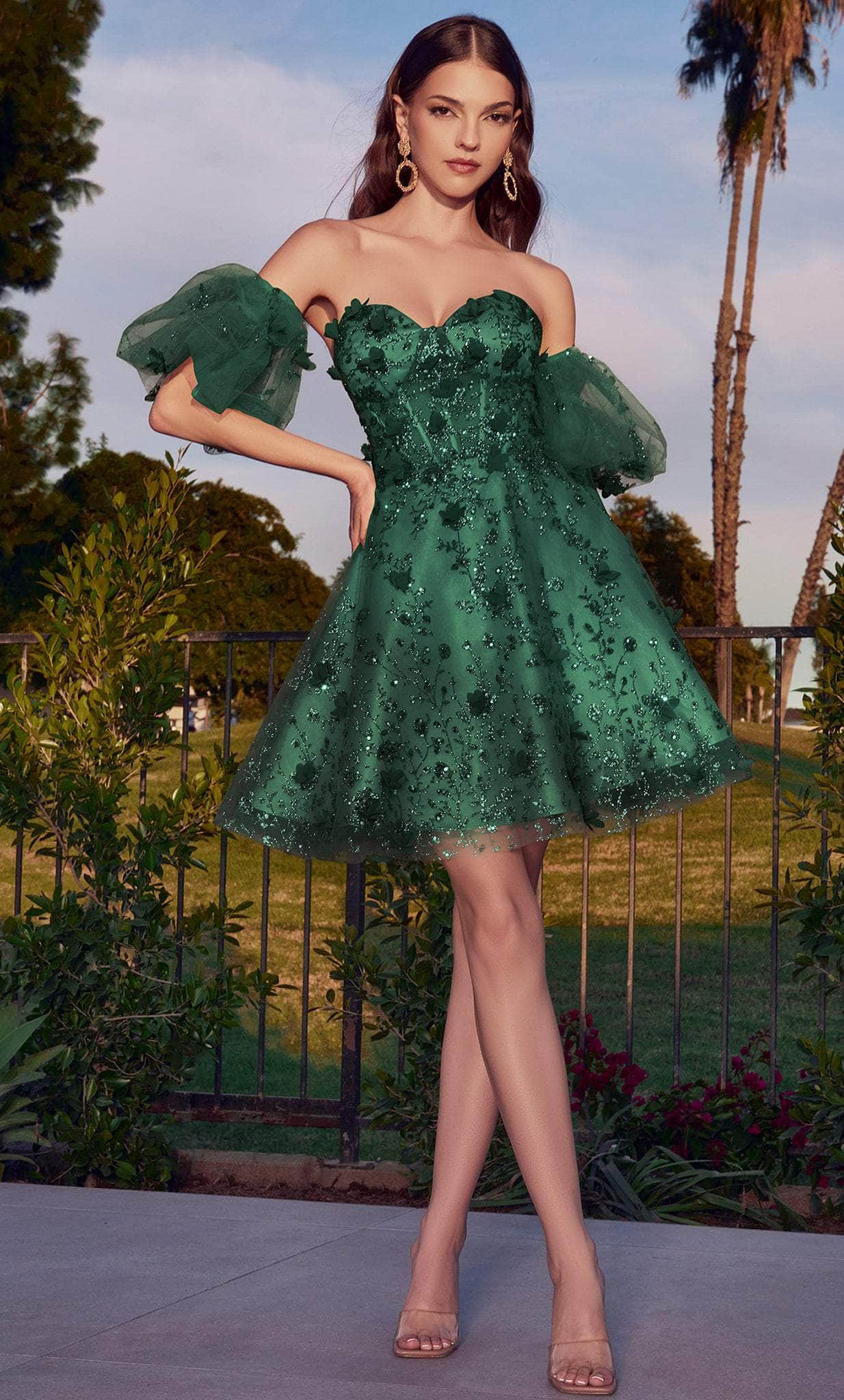 Cinderella Divine KV1089 - Sweetheart Corset Cocktail Dress Special Occasion Dress 4 / Emerald