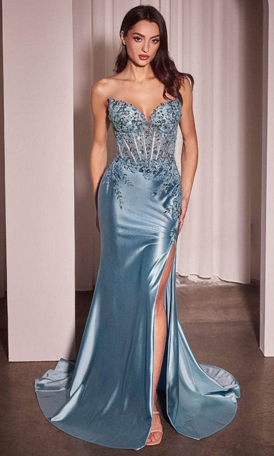Ladivine KV1112 - Lace Applique Long Gown