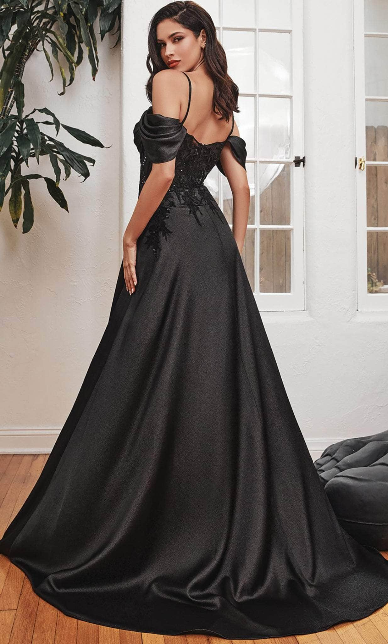 Cinderella Divine OC012 - Off Shoulder Satin Prom Dress Prom Dresses