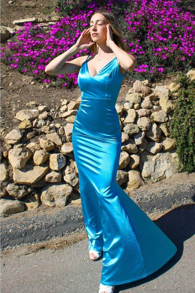 Cinderella Divine SE016 - Backless Satin Long Dress Evening Dresses