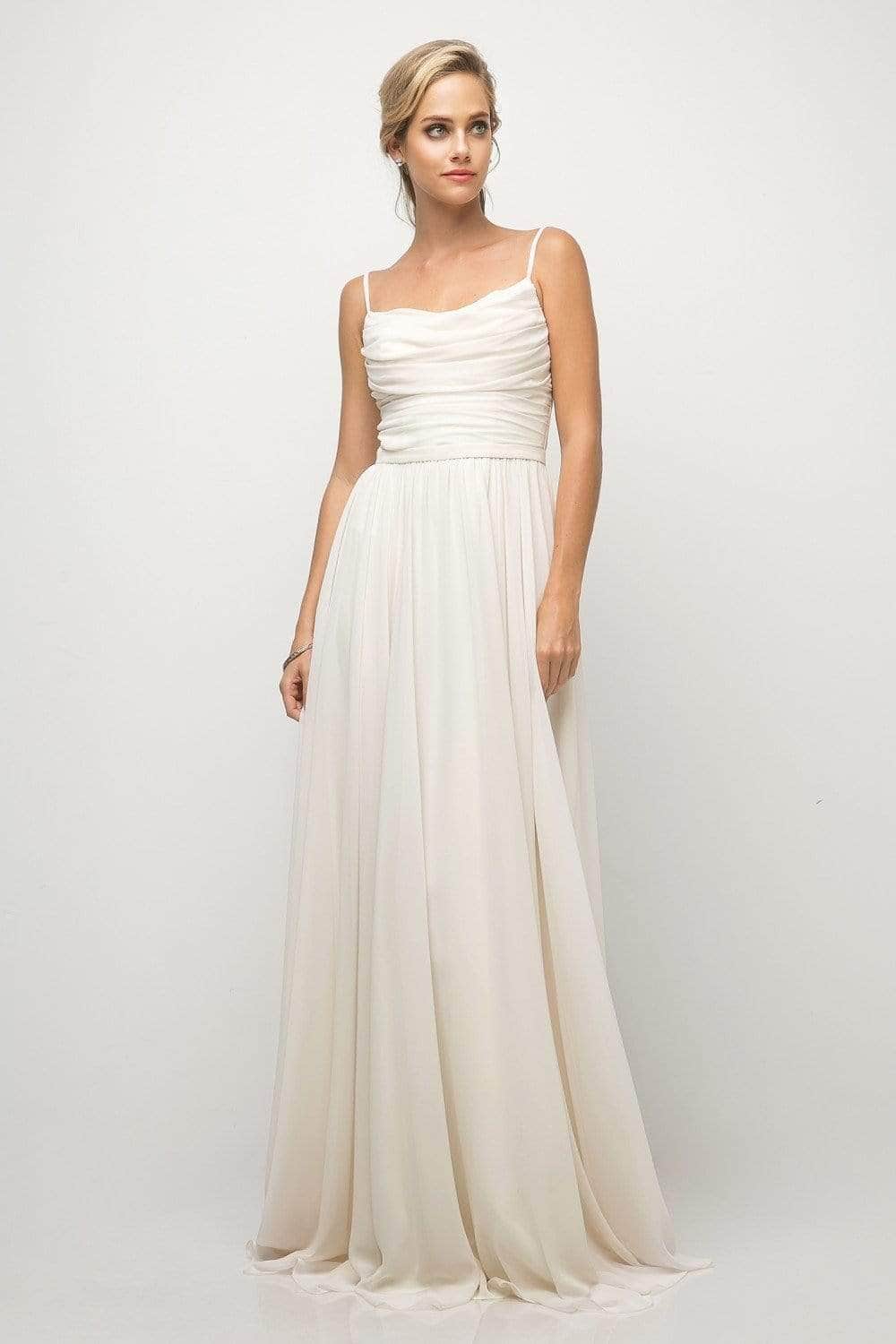 Ladivine UR136 - Empire Waist Sleeveless Bridesmaid Dresses Bridesmaid Dresses 4 / Cream