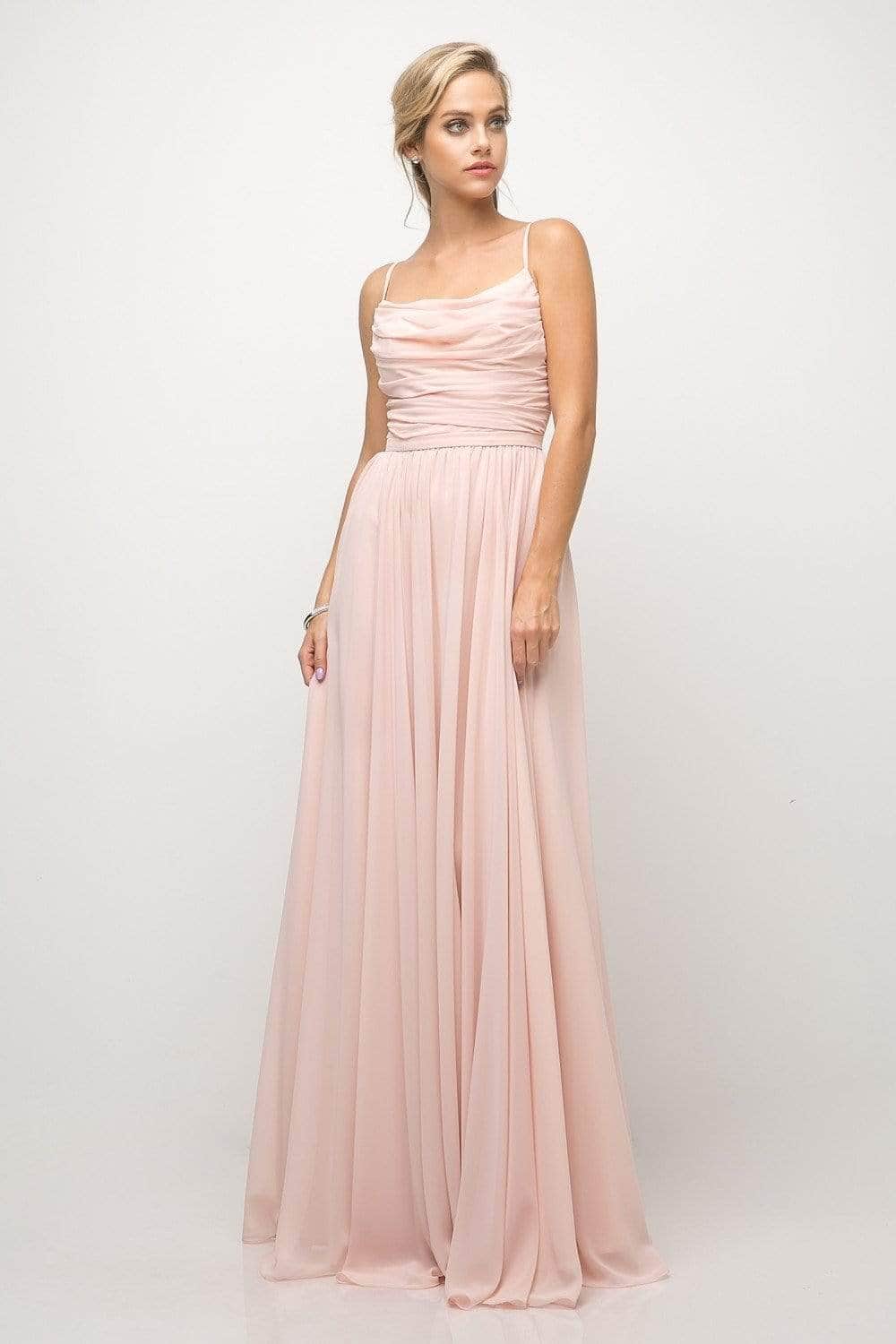 Ladivine UR136 - Empire Waist Sleeveless Bridesmaid Dresses Bridesmaid Dresses 4 / Peach