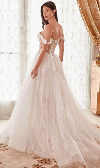 Cinderella Divine WN308 - Floral Off-Shoulder Bridal Gown Bridal Dresses