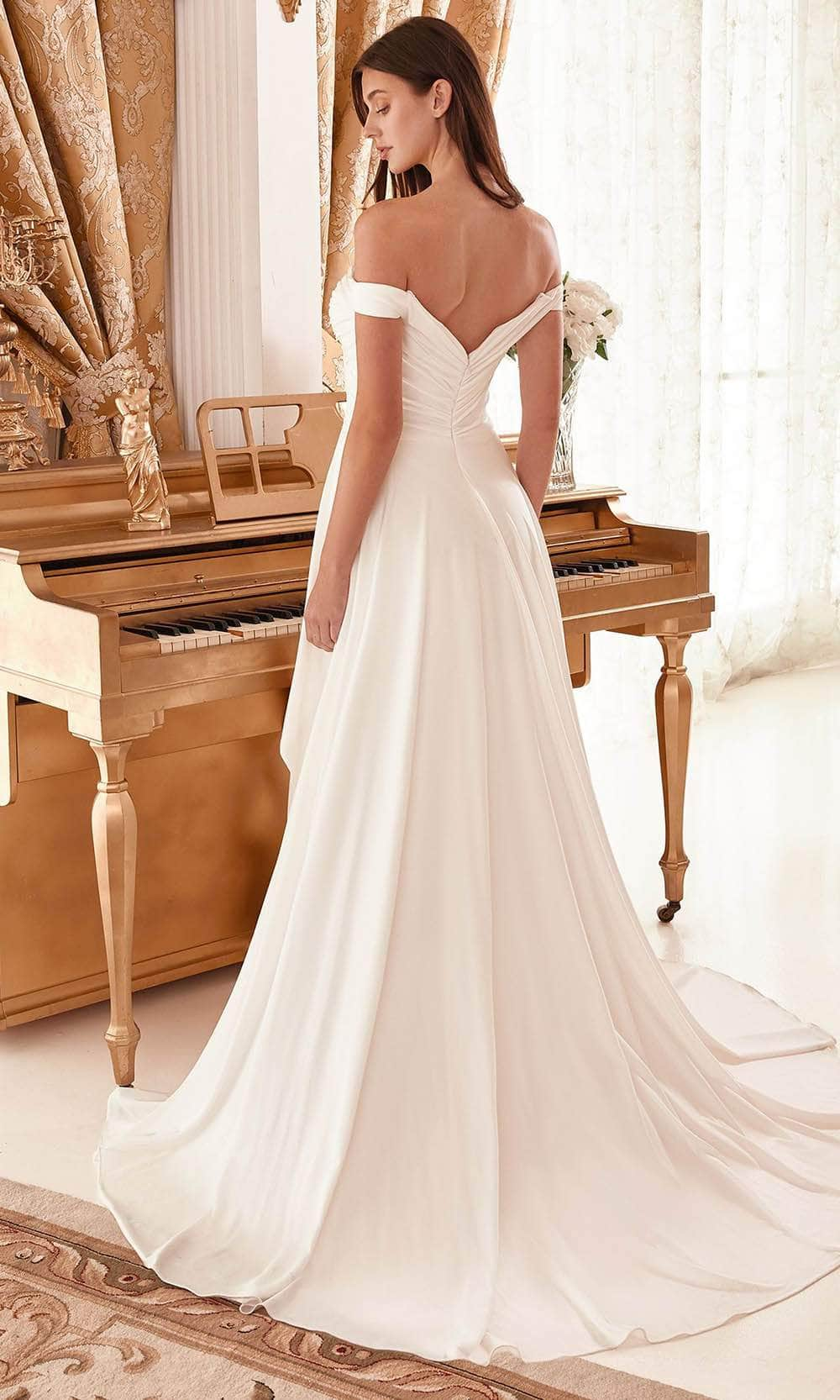 Cinderella Divine WN315 - Off-Shoulder Ruched Detail Bridal Gown Bridal Dresses