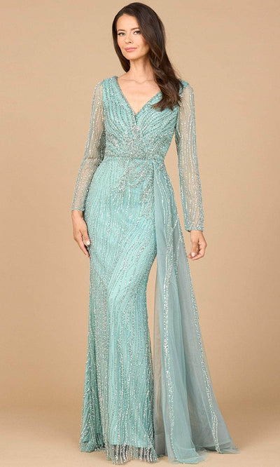 Lara Dresses 28934 - V-Neck Sheath Dress with Beaded Embroidery Mother of the Bride Dresses