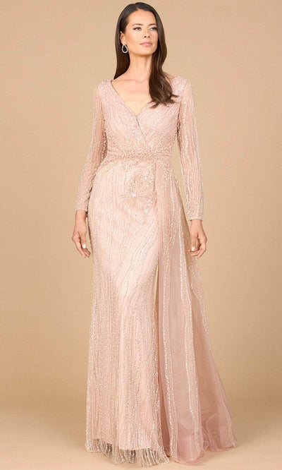 Lara Dresses 28934 - V-Neck Sheath Dress with Beaded Embroidery Mother of the Bride Dresses