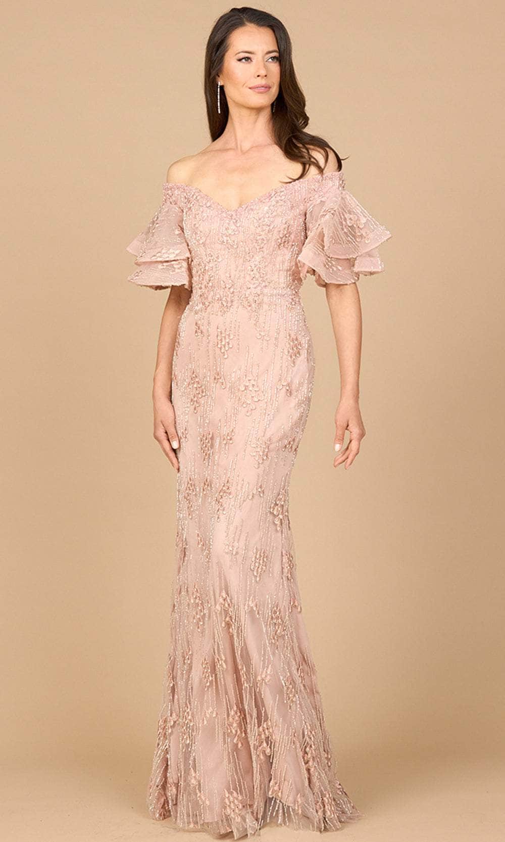 Lara Dresses 28935 - Embellished Ruffled Sleeve Dress Mother of the Bride Dresses