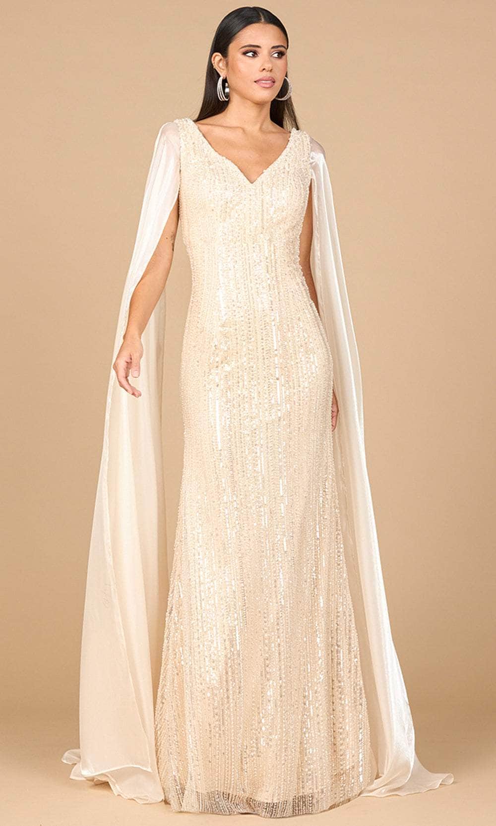 Lara Dresses 28942 - Glamorous Fitted Gown with Cape Sleeves Evening Dresses