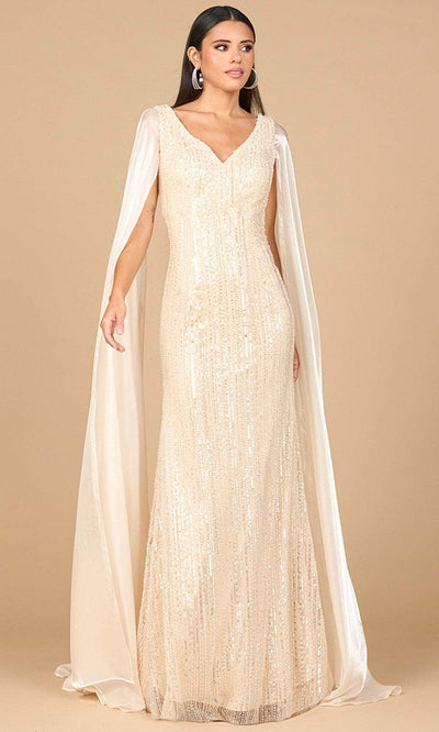 Lara Dresses 28942 - Glamorous Fitted Gown with Cape Sleeves Evening Dresses