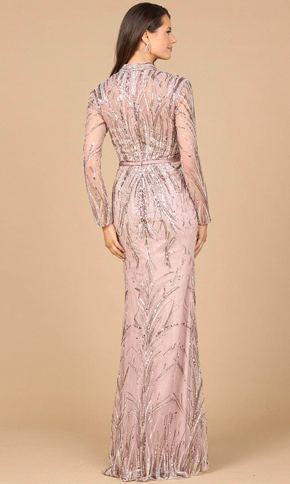 Lara Dresses 28948 - Mandarin V-Neck Beaded Column Dress Mother of the Bride Dresses