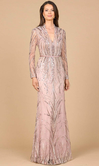 Lara Dresses 28948 - Mandarin V-Neck Beaded Column Dress Mother of the Bride Dresses