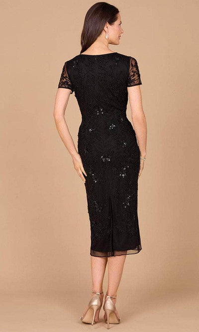 Lara Dresses 28995 - Short Sleeve Evening Dress with Slit Semi Formal