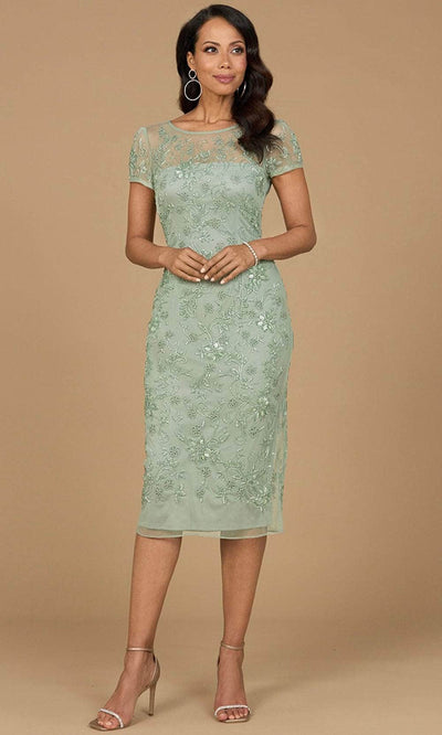 Lara Dresses 28997 - Short Sleeve Knee-Length Evening Dress Semi Formal 2 / Mint