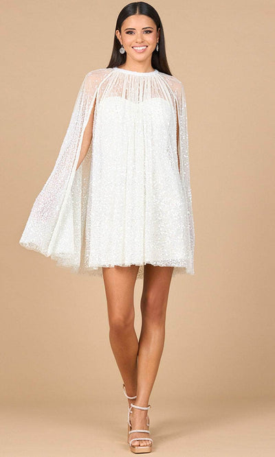 Lara Dresses 51192 - Jewel Neck Embellished Short Dress Bridal Dresses