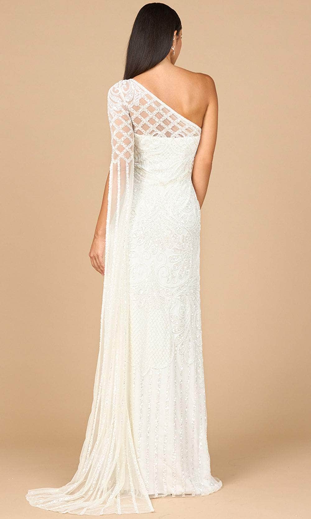 Lara Dresses 51197 - One Shoulder Fitted Gown with Beaded Embroidery Wedding Dresses
