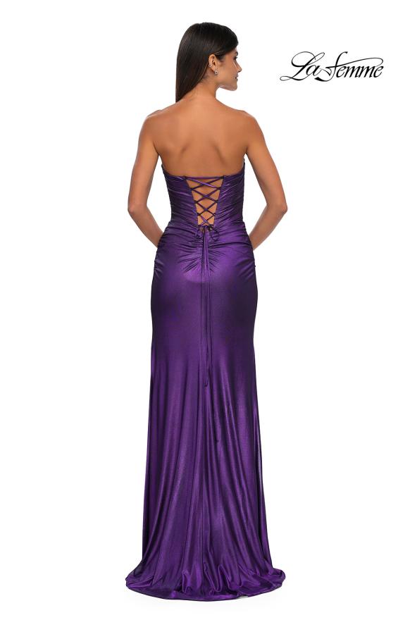 La Femme 32946 - Metallic Net Jersey Prom Gown