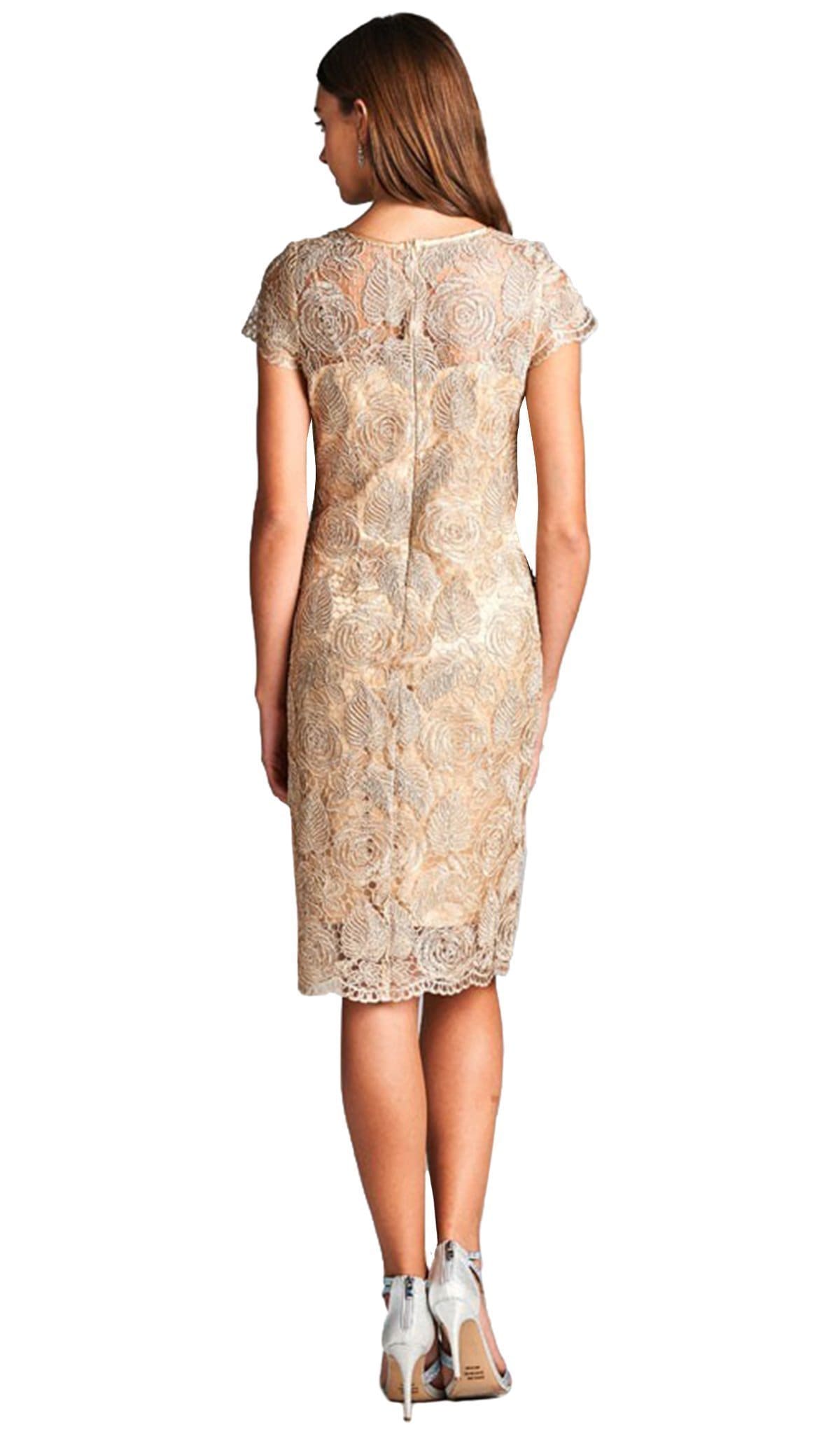 Leaf Lace Overlay Cocktail Dress Mother of the Bride Dresses