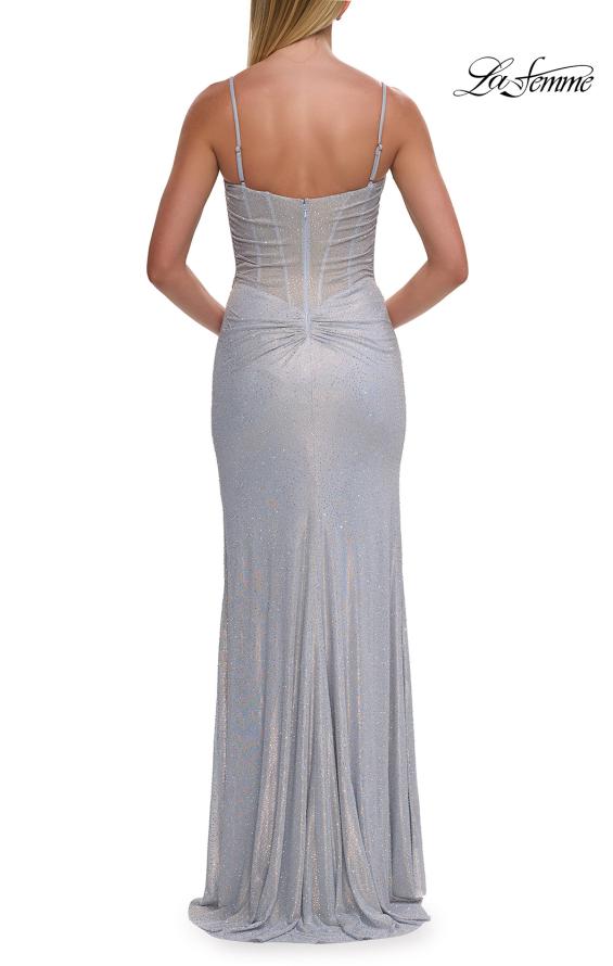 La Femme 33272 - Cowl Neck Rhinestone Encrusted Dress