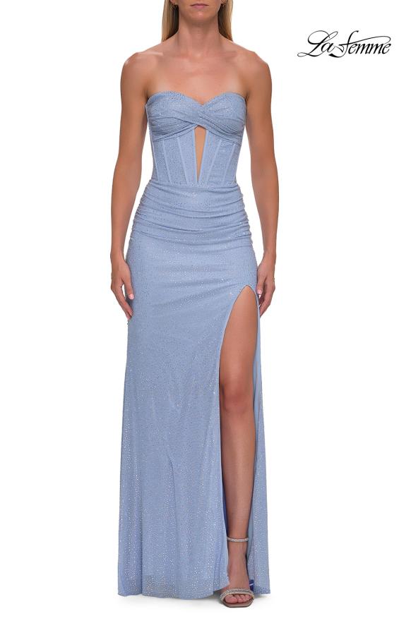 La Femme 33354 - Rhinestone Studded Sweetheart Gown