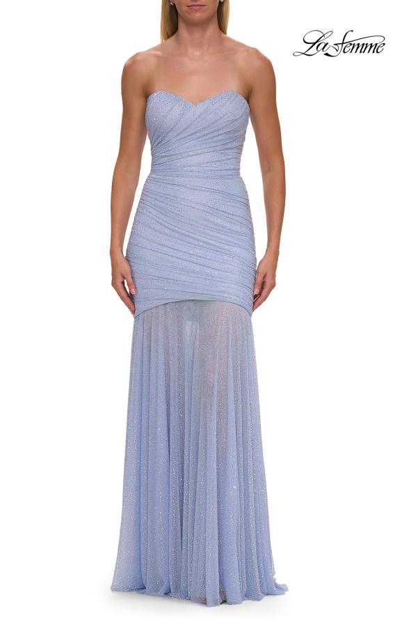 La Femme 33725 - Ruched Sweetheart Rhinestone Prom Gown Prom Dresses