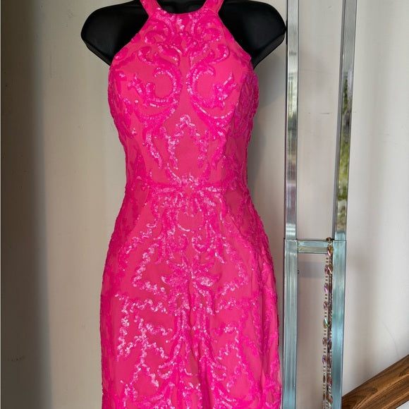 Ava Presley 27763 - Embellished Halter Cocktail Dress