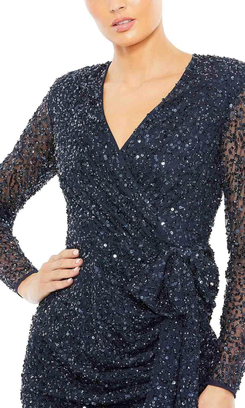 Mac Duggal 10558 - Beaded Faux Wrap Formal Dress Special Occasion Dress