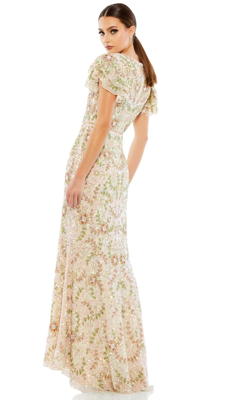 Mac Duggal 10772 - Ruffled Cap Sleeve Embellished Evening Dress Evening Dresses