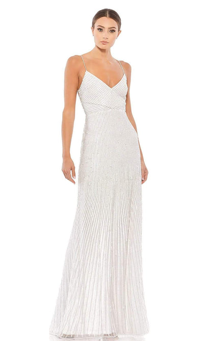 Mac Duggal - 10817 Spaghetti Straps Sequin Dress Prom Dresses 0 / Pearl