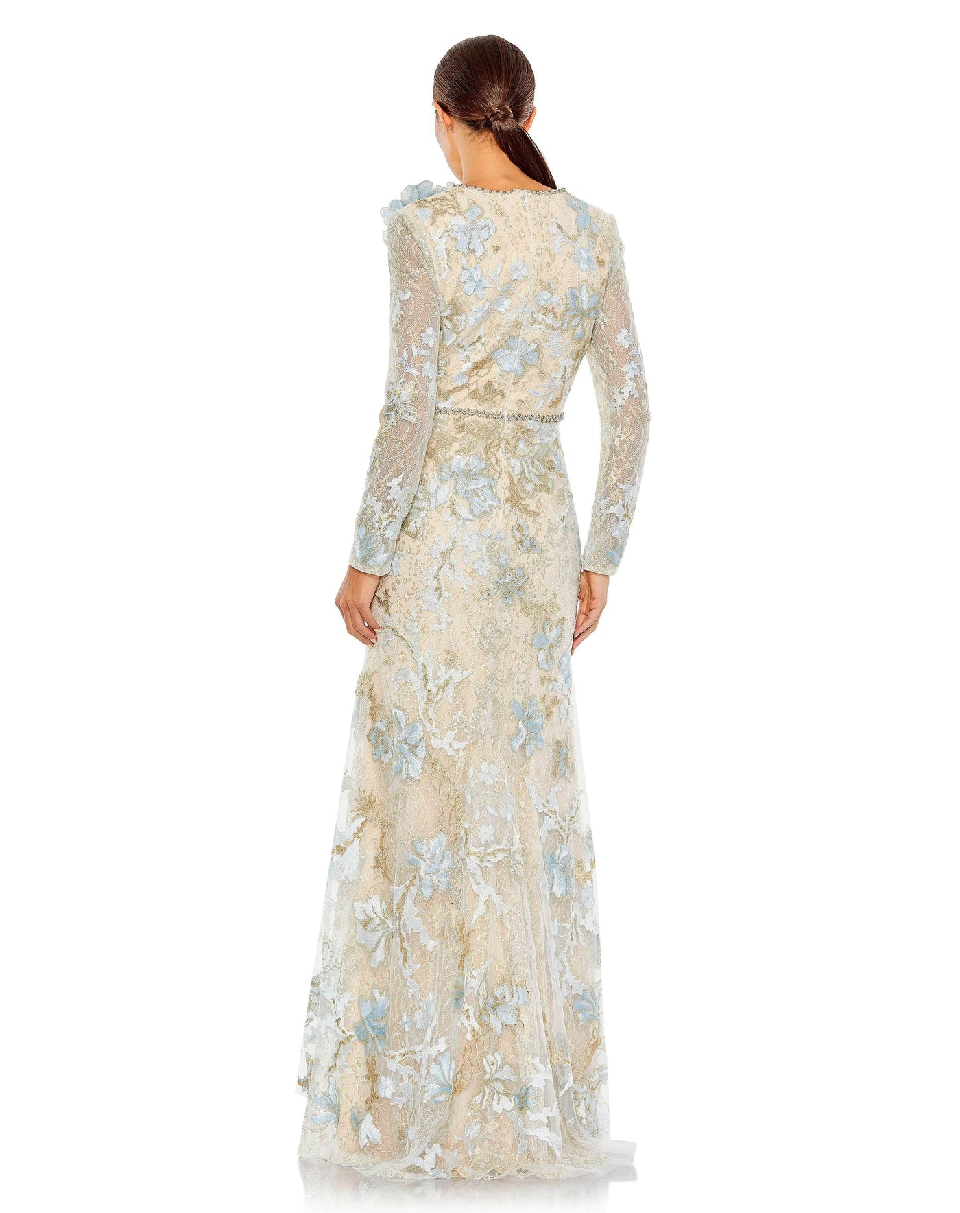 Mac Duggal - 11174 Long Sleeve Floral Mother of the Groom Gown Evening Dresses
